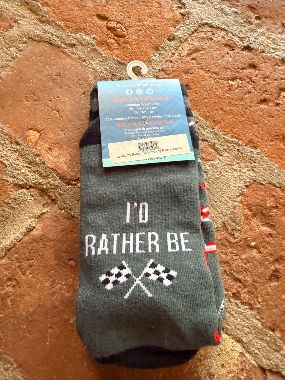 Men's 'I'd Rather Be' Gray Crew Socks